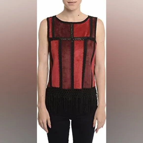 NWT, Romeo & Juliet Couture Wine Combo Patchwork Top - Picture 15 of 15